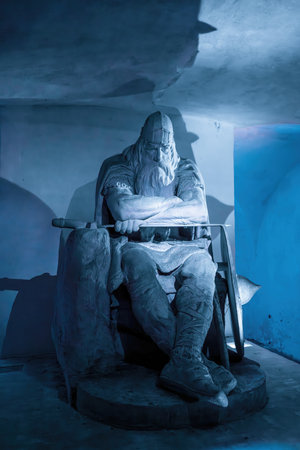 Elsinore, Denmark - Jun 27, 2019: Holger Danske Statue (Ogier the Dane) by Hans Peder Pedersen-Dan at Kronborg Castle Casemates - Helsingor, Denmarkのeditorial素材