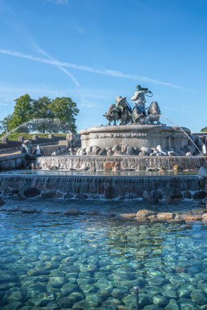 Copenhagen, Denmark - Jun 22, 2019: Gefion Fountain - Copenhagen, Denmarkのeditorial素材