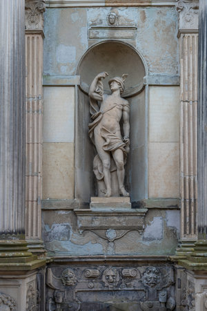 Elsinore, Denmark - Jun 27, 2019: Mercury Statue at Kronborg Castle - Helsingor, Denmarkのeditorial素材