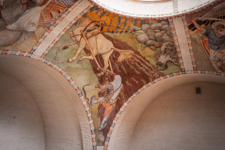 Helsinki, Finland - Jul 02, 2019: Ilmarinen Plowing a Field of Vipers from Kalevala Epic Poem at National Museum of Finland - Helsinki, Finlandのeditorial素材