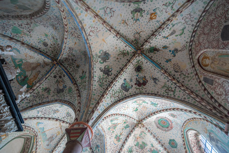 Roskilde, Denmark - Jun 25, 2019: Ceiling of the Chapel of the Magi at Roskilde Cathedral - Roskilde, Denmarkのeditorial素材