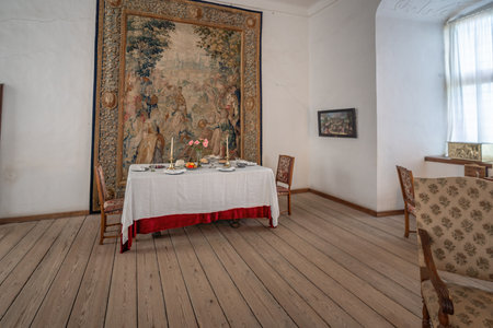 Elsinore, Denmark - Jun 27, 2019: Queens Chamber at Royal Apartments of Kronborg Castle - Helsingor, Denmarkのeditorial素材