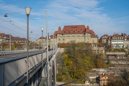 Bern, Switzerland - Nov 25, 2019: Kirchenfeld Bridge and Casino Bern - Bern, Switzerlandのeditorial素材