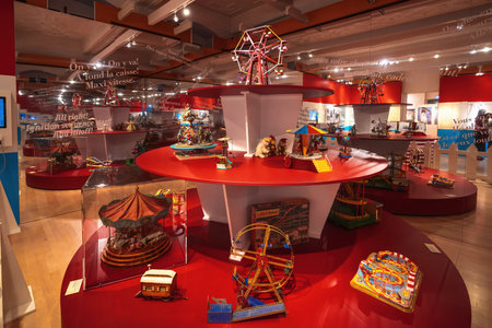 Luxembourg City, Luxembourg - Feb 2, 2020: Schueberfouer Annual Funfair Exhibition at Luxembourg City History Museum - Luxembourg City, Luxembourgのeditorial素材