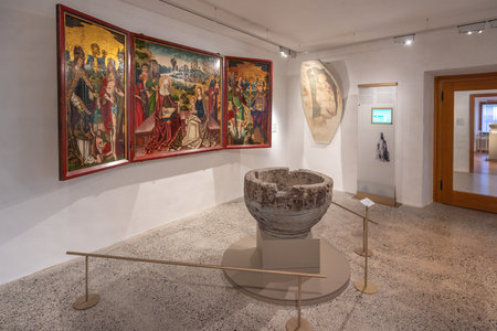 Vaduz, Liechtenstein - Nov 17, 2019: History and Religion Room at Liechtenstein National Museum - Vaduz, Liechtensteinのeditorial素材