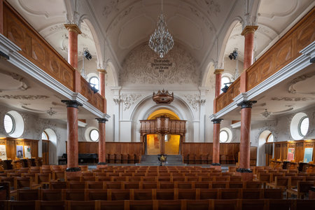 Zurich, Switzerland - Nov 21, 2019: Interior of St. Peter Church - Zurich, Switzerlandのeditorial素材