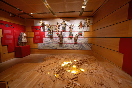 Luxembourg City, Luxembourg - Feb 2, 2020: Luxembourg City History Museum Interior - Luxembourg City, Luxembourgのeditorial素材
