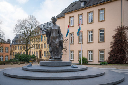 Luxembourg City, Luxembourg - Feb 3, 2020: Grand Duchess Charlotte Monument - Luxembourg City, Luxembourgのeditorial素材
