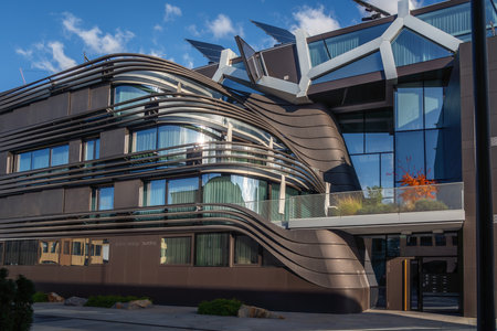 Vaduz, Liechtenstein - Nov 18, 2019: Active Energy Building - Sustainable Architecture - Vaduz, Liechtensteinのeditorial素材