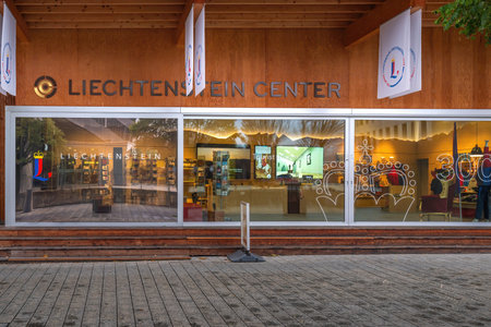 Vaduz, Liechtenstein - Nov 17, 2019: Liechtenstein Center - Visitor Center - Vaduz, Liechtensteinのeditorial素材