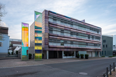 Vaduz, Liechtenstein - Nov 16, 2019: Two Light Prisms Sculpture by Heinz Mack - Vaduz, Liechtensteinのeditorial素材
