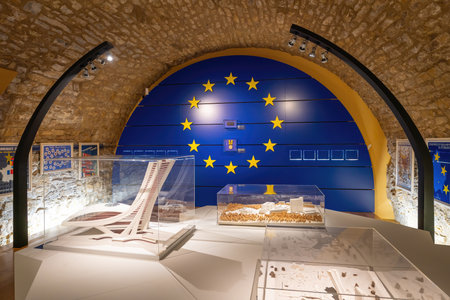 Luxembourg City, Luxembourg - Feb 2, 2020: European Union Room at Luxembourg City History Museum - Luxembourg City, Luxembourgのeditorial素材