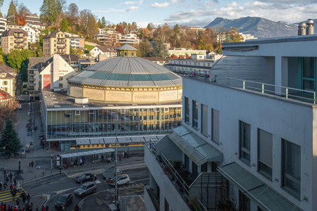 Lucerne, Switzerland - Nov 27, 2019: Alpineum Luzern - Panorama Museum - Lucerne, Switzerlandのeditorial素材