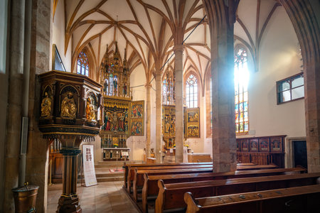 Hallstatt, Austria - Nov 11, 2019: Catholic Church Interior - Hallstatt, Austriaのeditorial素材