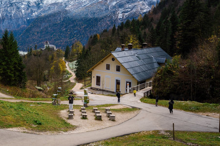 Hallstatt, Austria - Nov 11, 2019: Old Forge Building at Hallstatt Salt Mines - Hallstatt, Austriaのeditorial素材