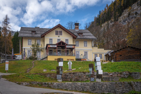 Hallstatt, Austria - Nov 11, 2019: Hallstatt Salt Mines Tour - Hallstatt, Austriaのeditorial素材