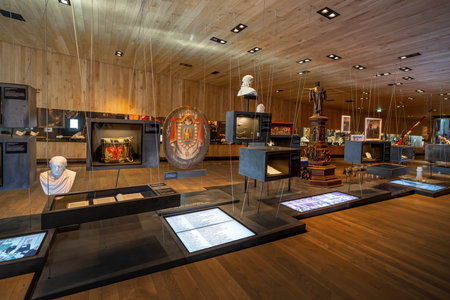 Innsbruck, Austria - Nov 14, 2019: Exhibition at Tyrol Panorama Museum Interior - Innsbruck, Austriaのeditorial素材