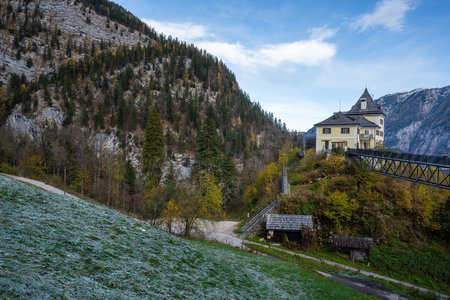 Hallstatt, Austria - Nov 11, 2019: Rudolfsturm (Rudolf Tower) at Hallstatt Salt Mines - Hallstatt, Austriaのeditorial素材