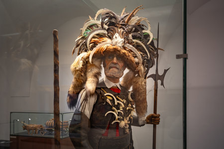 Innsbruck, Austria - Nov 15, 2019: Traditional Tyrolean Clothing at Tyrolean Folk Art Museum - Innsbruck, Austriaのeditorial素材