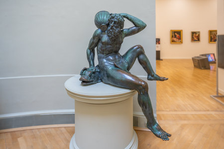 Innsbruck, Austria - Nov 15, 2019: Oceanus - Original Statue from Leopold Fountain at Ferdinandeum - Tyrolean State Museum - Innsbruck, Austriaのeditorial素材