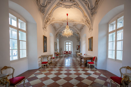 Salzburg, Austria - Nov 09, 2019: Gallery - State Rooms of the Residenz part of DomQuartier Museums - Salzburg, Austriaのeditorial素材