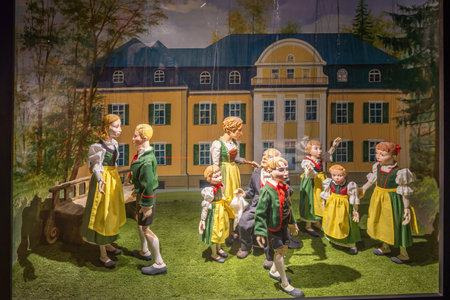 Salzburg, Austria - Nov 12, 2019: Puppets of the Trapp Family of The Sound of Music at Marionette Museum in Hohensalzburg Fortress - Salzburg, Austriaのeditorial素材
