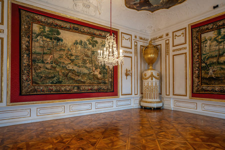 Salzburg, Austria - Nov 09, 2019: Antechamber - State Rooms of the Residenz part of DomQuartier Museums - Salzburg, Austriaのeditorial素材