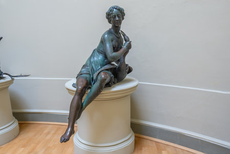 Innsbruck, Austria - Nov 15, 2019: Thetis - Original Statue from Leopold Fountain at Ferdinandeum - Tyrolean State Museum - Innsbruck, Austriaのeditorial素材