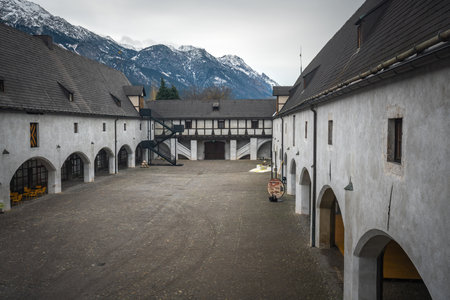 Innsbruck, Austria - Nov 15, 2019: Zeughaus Museum Courtyard - Arsenal - Innsbruck, Austriaのeditorial素材