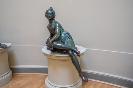 Innsbruck, Austria - Nov 15, 2019: Amphitrite - Original Statue from Leopold Fountain at Ferdinandeum - Tyrolean State Museum - Innsbruck, Austriaのeditorial素材