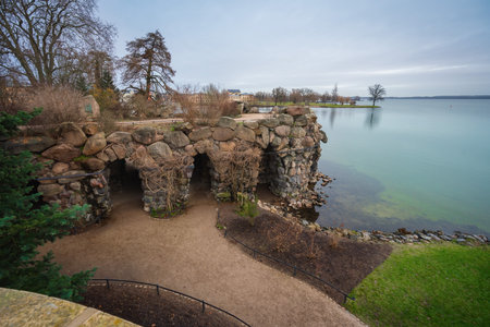 Schwerin, Germany - Jan 05, 2020: Grotto at Schwerin Castle Garden (Burggarten) - Schwerin, Germanyのeditorial素材