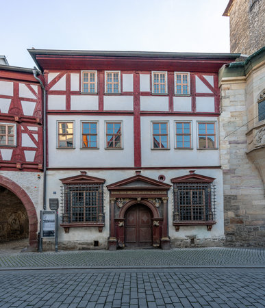 Erfurt, Germany - Jan 17, 2020: Haus zum Guldenen Kronbacken - Erfurt, Germanyのeditorial素材