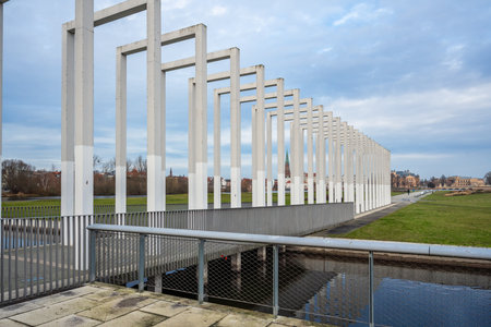 Schwerin, Germany - Jan 05, 2020: Bridge at Bertha-Klingberg-Platz - Schwerin, Germanyのeditorial素材