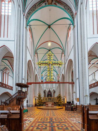 Schwerin, Germany - Jan 05, 2020: Schwerin Cathedral Interior - Schwerin, Germanyのeditorial素材