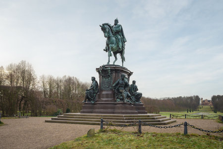 Schwerin, Germany - Jan 05, 2020: Grand Duke Frederick Francis II of Mecklenburg-Schwerin Monument - Schwerin, Germanyのeditorial素材