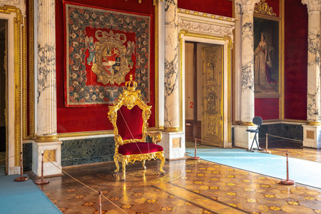 Schwerin, Germany - Jan 05, 2020: Throne Hall at Schwerin Castle Interior - Schwerin, Germanyのeditorial素材