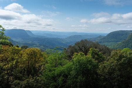 Belvedere Vale do Quilombo - Quilombo Valley Viewpoint - Gramado, Rio Grande do Sul, Brazilの写真素材