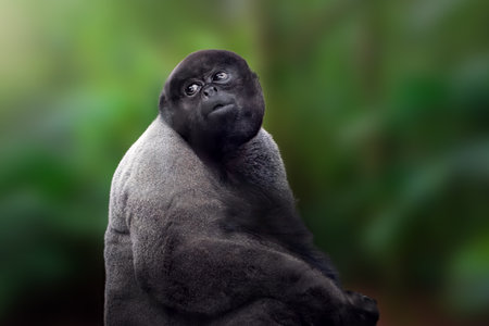Common Woolly Monkey (Lagothrix lagotricha)の写真素材