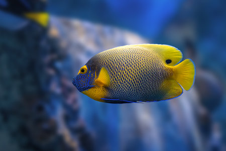 Blueface Angelfish (Pomacanthus xanthometopon) - Marine fishの写真素材