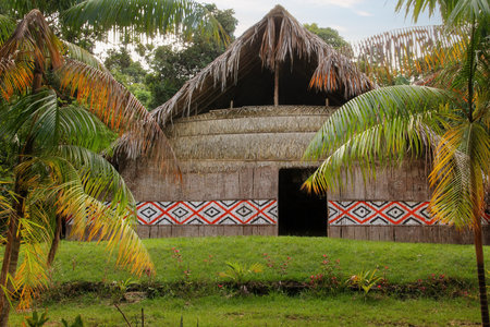 Dessana Tribe Maloca - Indigenous Long House - Amazonas, Brazilの写真素材