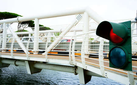 Semaphore traffic lights for nautical transportation vesselsの写真素材