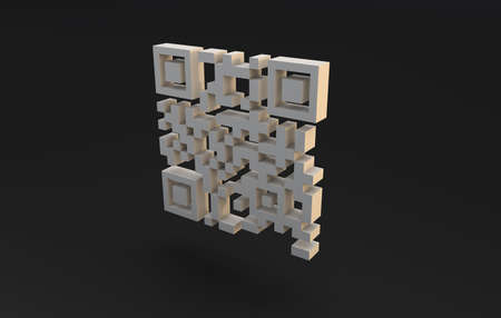 3d qr code modern id. 3d renderの写真素材