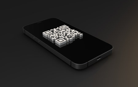modern qr code for smartphone. 3d renderの写真素材