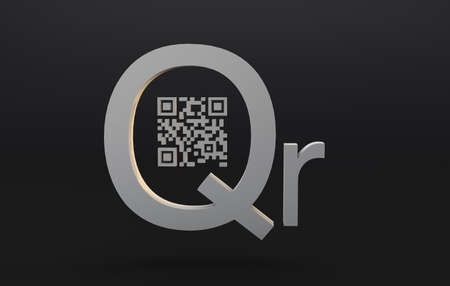 3d Qr Code modern conceptの写真素材