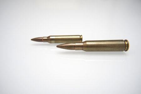 Two shells a gun ammunition conceptの写真素材