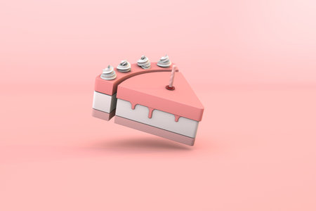 3d cake on pink backgroundの写真素材