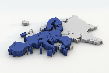 Countries of the European Union 3D renderの写真素材