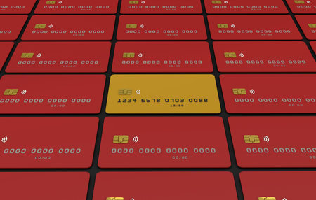 Bank industry with 3d credit cardの写真素材
