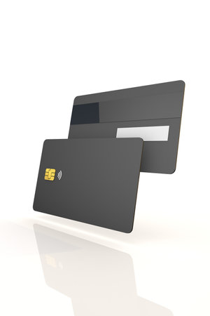 Mockup credit card a 3d business concept with black cardの写真素材