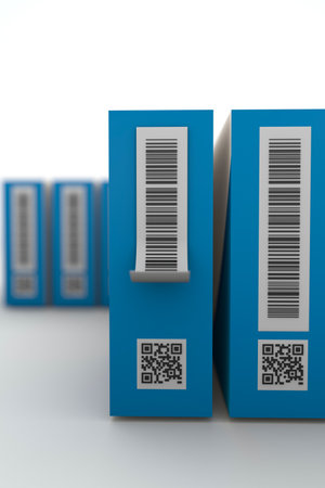 Label with barcode. 3d render for pharma industryの写真素材